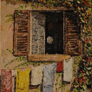 La fenêtre. Huile sur toile, 25 x 30 cm, 2007. Ce tableau n'est plus disponible à la vente