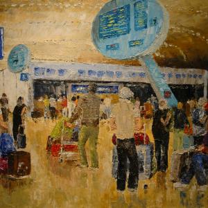 Partir. Huile sur toile, 45 x 60 cm, 2008. Ce tableau n'est plus disponible à la vente