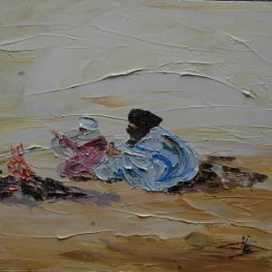 Touaregs. Huile sur toile, 38 x 46 cm, 2009. Ce tableau n'est plus disponible à la vente