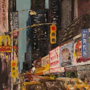 NYC: Huile sur toile, 80 x 40 cm, 2010. Ce tableau n'est plus disponible à la vente
