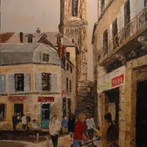 La Collégiale. Huile sur toile, 65 x 50 cm, 2011. Ce tableau n'est plus disponible à la vente
