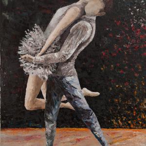 Danseurs. Huile sur toile, 65 x 92 cm, 2012. Ce tableau est disponible à la vente