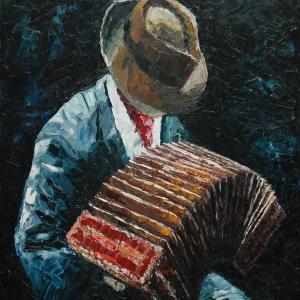 Bandoneon argentin. Huile sur toile, 50 x 60 cm, 2014. Ce tableau n'est plus disponible à la vente