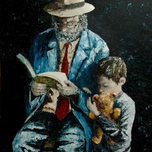 Deux âges. Huile sur toile, 80 x 60 cm, 2014. Ce tableau n'est plus disponible à la vente.