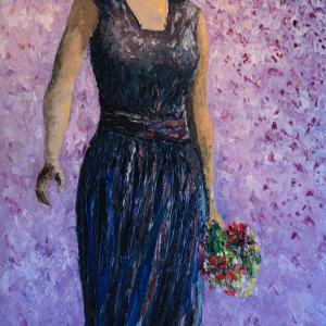 La femme mystère. Huile sur toile, 40 x 80 cm, 2015. Ce tableau n'est plus disponible à la vente