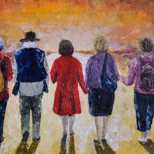 Ensemble. Huile sur toile, 40 x 80 cm, 2016. Ce tableau est disponible à la vente