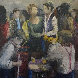 Le petit bal perdu. Huile sur toile, 46 x 55 cm, 2018. Ce tableau est disponible à la vente