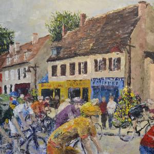 Passage de la course. Huile sur toile, 60 x 40 cm, 2018. Ce tableau n'est plus disponible à la vente.