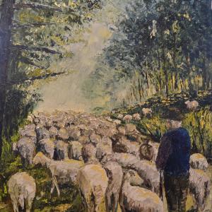 Transhumance. Huile sur toile, 65 x 46 cm, 2019. Ce tableau est disponible à la vente