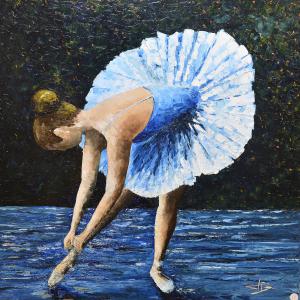 Ballerine. Huile sur toile, 70 x 70 cm, 2013. Ce tableau est disponible à la vente