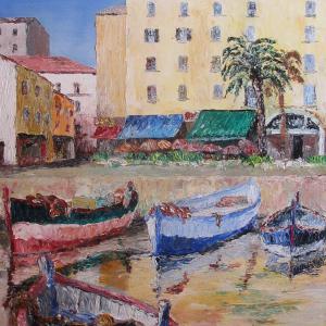 Port d'Ajaccio. Huile sur toile, 46 x 55 cm, 2003. Ce tableau n'est plus disponible à la vente