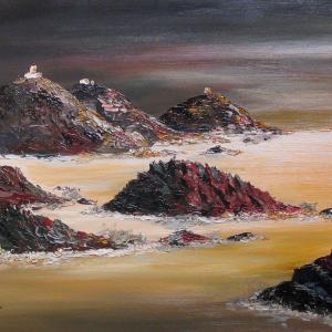 Iles Sanguinaires. Huile sur toile, 56 x 35 cm, 2005. Ce tableau n'est plus disponible à la vente