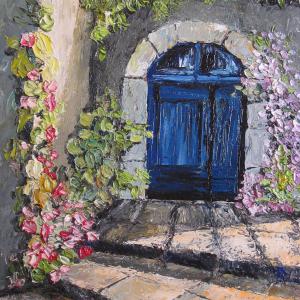 La porte bleue. Huile sur toile, 38 x 46 cm, 2006 Ce tableau n'est plus disponible à la venteLa porte bleue Huile sur toile, 38 x 46 cm, 2006. Ce tableau n'est plus disponible à la vente