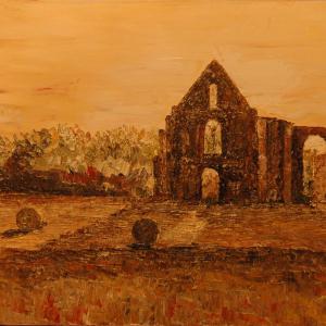 Les ruines de l'abbaye. Huile sur toile, 60 x 30 cm, 2006. Ce tableau est disponible à la vente