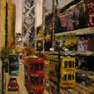 Hong-Kong. Huile sur toile, 38 x 56 cm, 2008. Ce tableau est disponible à la vente