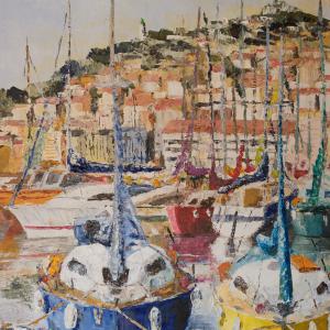 Port de Sète. Huile sur toile, 60 x 90 cm, 2009. Ce tableau n'est plus disponible à la vente