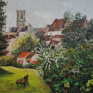 Le banc vide. Huile sur toile, 60 x 40 cm, 2011. Ce tableau n'est plus disponible à la vente