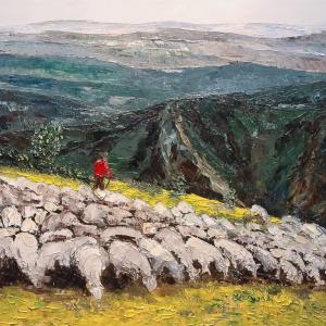 Le troupeau. Huile sur toile, 40 x 80 cm, 2012. Ce tableau n'est plus disponible à la vente