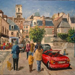 Jour de soleil à Clamecy. Huile sur toile, 50 x 70 cm, 2014. Ce tableau n'est plus disponible à la vente