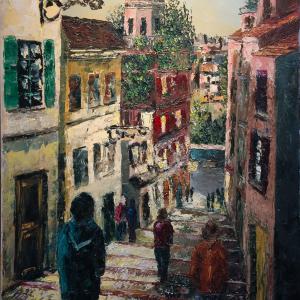 Ruelle à Rome. Huile sur toile, 46 x 65 cm, 2014. Ce tableau est disponible à la vente