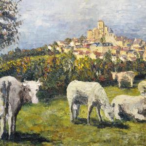 Campagne près de Vézelay. Huile sur toile, 80 x 40 cm, 2018. Ce tableau n'est plus disponible à la vente