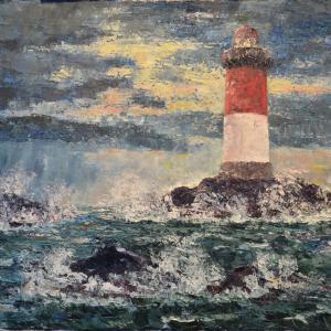 Pierres noires. Huile sur toile, 40 x 60 cm, 2018. Ce tableau est disponible à la vente