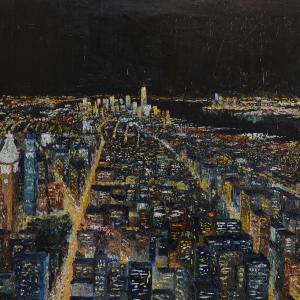 Manhattan. Huile sur toile, 64 x 92 cm, 2020. Ce tableau est disponible à la vente