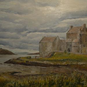 Château en Ecosse. Huile sur toile, 46 x 55 cm. Ce tableau n'est plus disponible à la vente