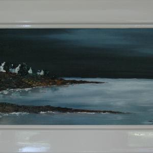 Les petites maisons. Huile sur toile, 60 x 30 cm. Ce tableau n'est plus disponible à la vente