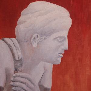 Statue grecque. Huile sur toile. Ce tableau n'est plus disponible à la vente