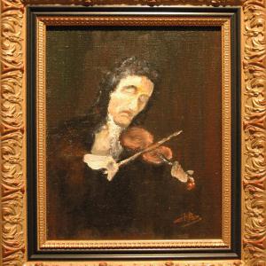 Triste mélodie. Huile sur toile, 38 x 46 cm. Ce tableau n'est plus disponible à la vente