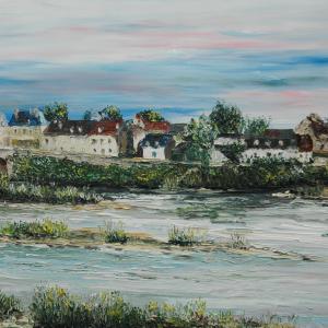 Bourg de La Charité. Huile sur toile, 40 x 60 cm, 2011. Ce tableau n'est plus disponible à la vente